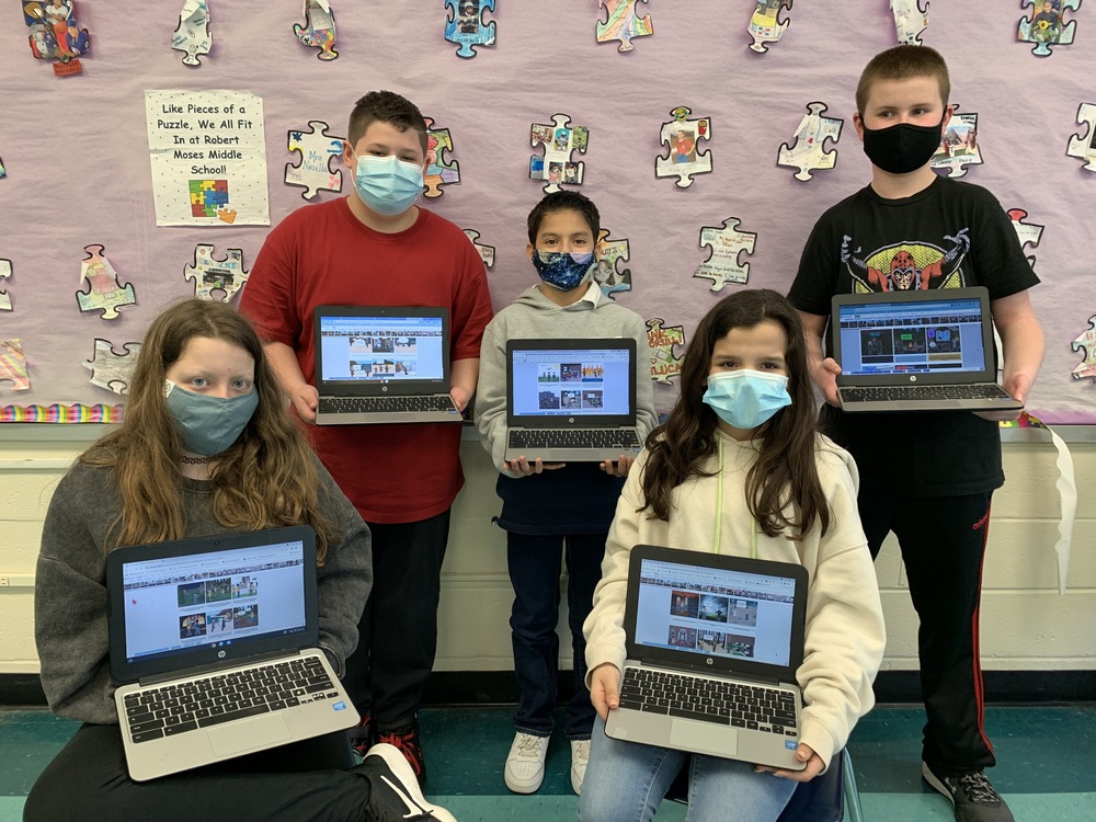 Sixth graders create comic strips during language arts activity