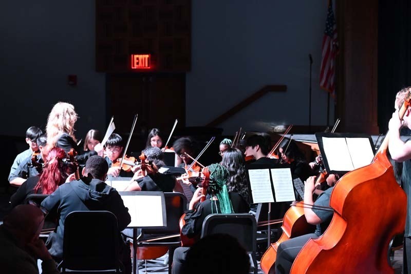 The orchestra performing